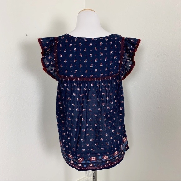 𝅺J. Crew Point Sur Flutter Sleeve Peasant Top Size XS - Picture 13 of 15